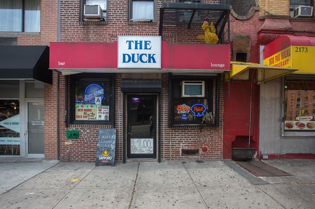 The Duck: We've sung the praises of this neighborhood super dive before and good news bears repeating. Open the door into a dark, abandoned room filled with old pinball games and assorted knickknacks; don't be confused! Walk into the back room, where you'll find a long bar inside what looks like someone's basement rec room with the kind of prices you rarely see in NYC. Cans of Genesee ($2), PBR ($2.50) and Coors Light ($2.75), pitchers of Patriot Ale ($6.50) and shots of whiskey ($3) mean a serious buzz for under $20. Plus, bartenders are free flowing with the shotsâespecially for the ladies.The Duck is located at 2171 2nd Avenue between 111th and 112th Streets, (212) 831-0000; facebook.com/TheDuckBar